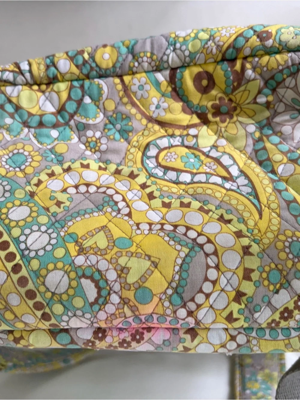 Vera Bradley Lemon Parfait Backpack Large Bag Quilted Paisley Computer preowned